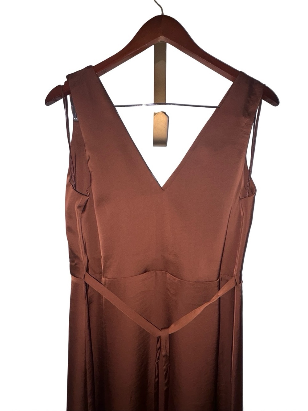 Old Navy NWOTChocolate Brown Size M Satin Cocktail Dress Boho - Picture 6 of 11
